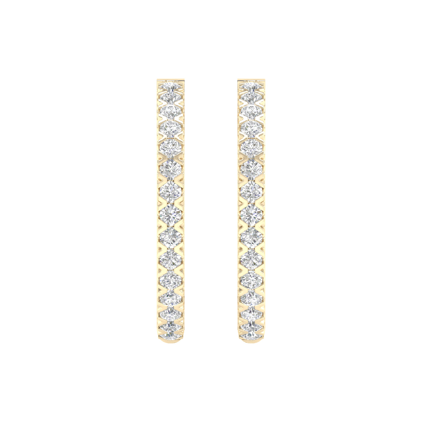 1 Carat Round Lab Grown Diamond 14K Gold Hoop Earrings