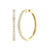 2 Carat Round Lab Grown Diamond 14K Gold Hoop Earrings