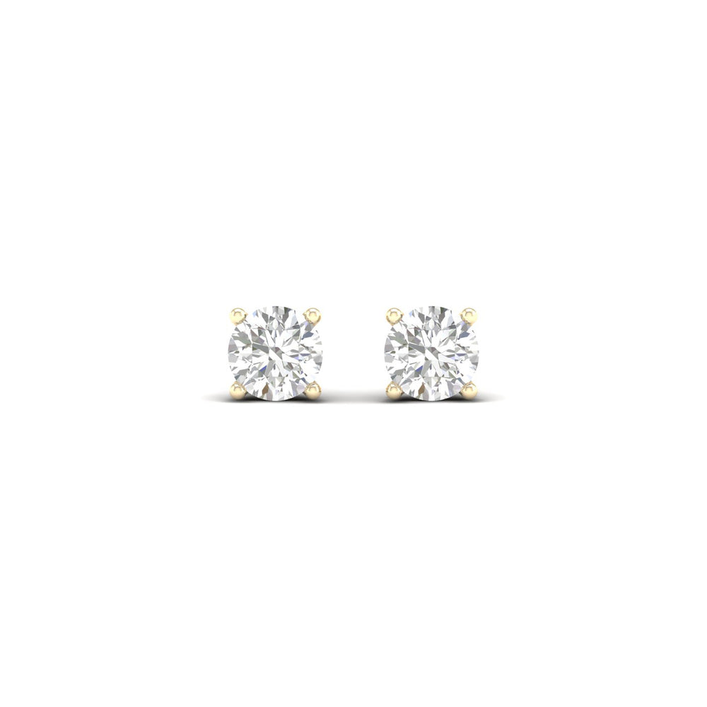 1/2 Carat Round Lab Grown Diamond 14K Gold Solitaire Stud Earrings