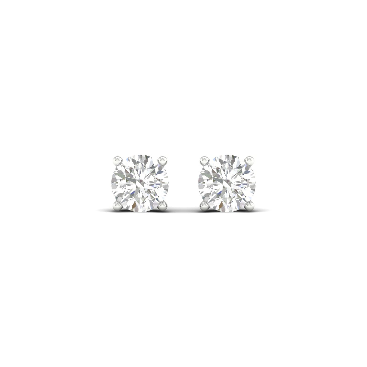 3/4 Carat Round Lab Grown Diamond 14K Gold Solitaire Stud Earrings