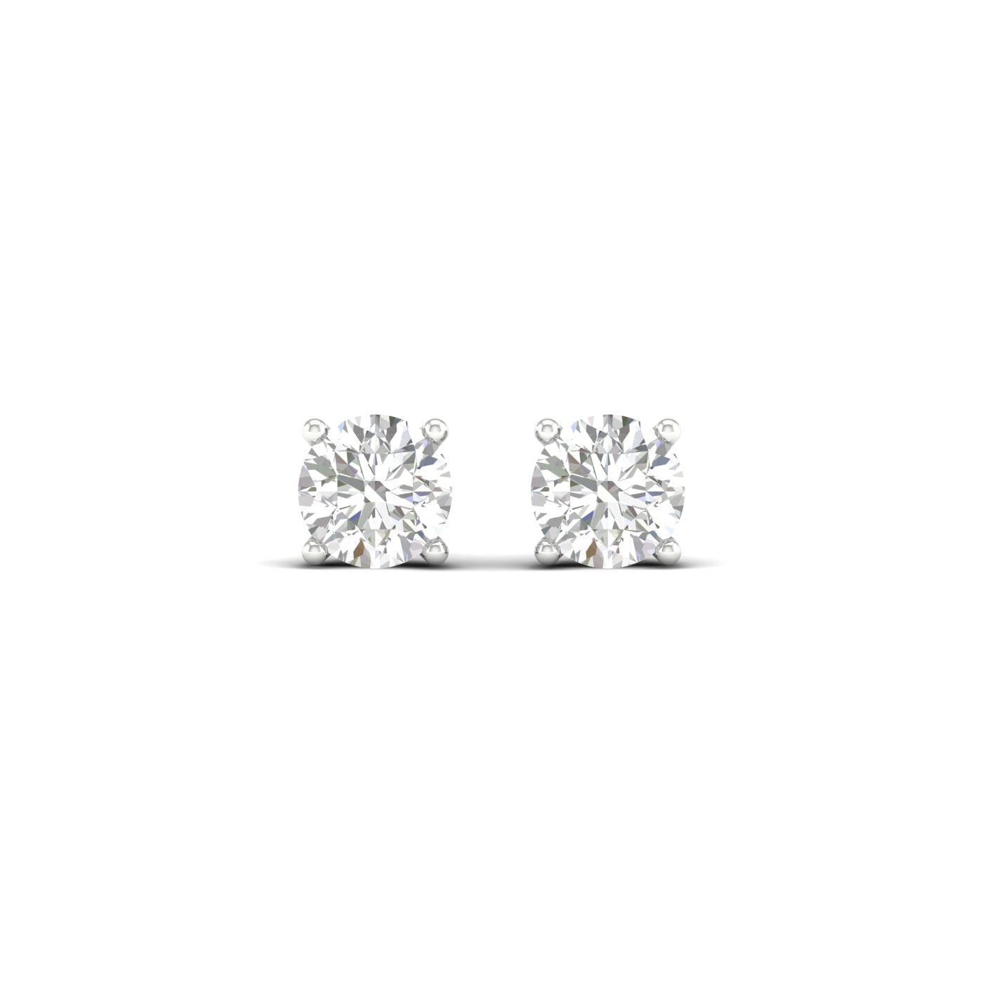3/4 Carat Round Lab Grown Diamond 14K Gold Solitaire Stud Earrings