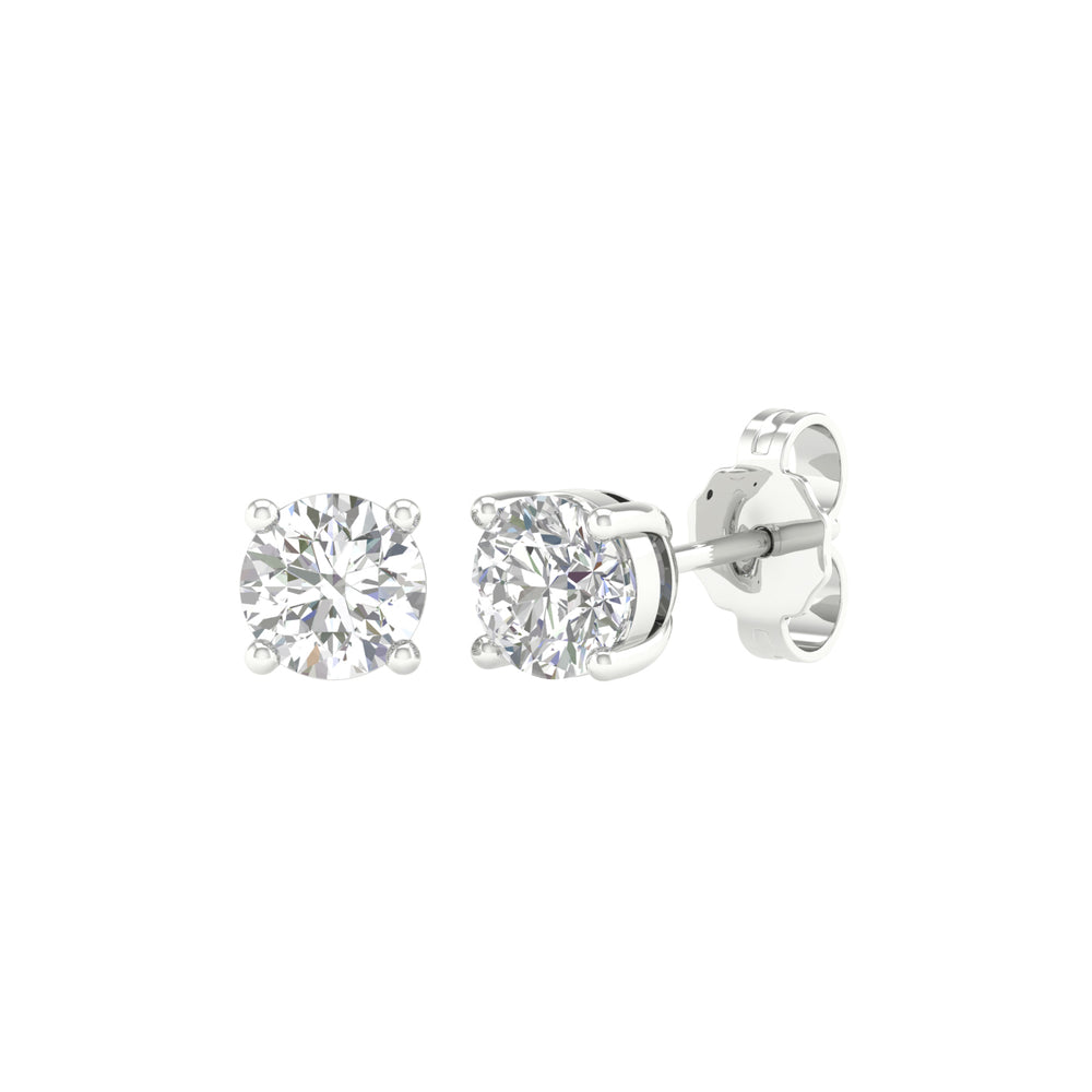 1 carat white gold diamond earrings Clearance