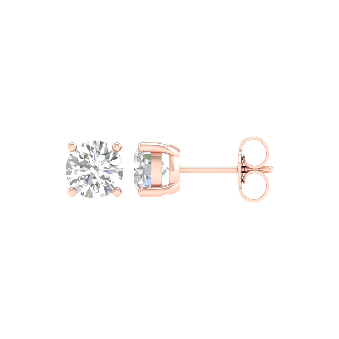 1 ¼ Carat Round Lab Grown Diamond 14K Gold Solitaire Stud Earrings