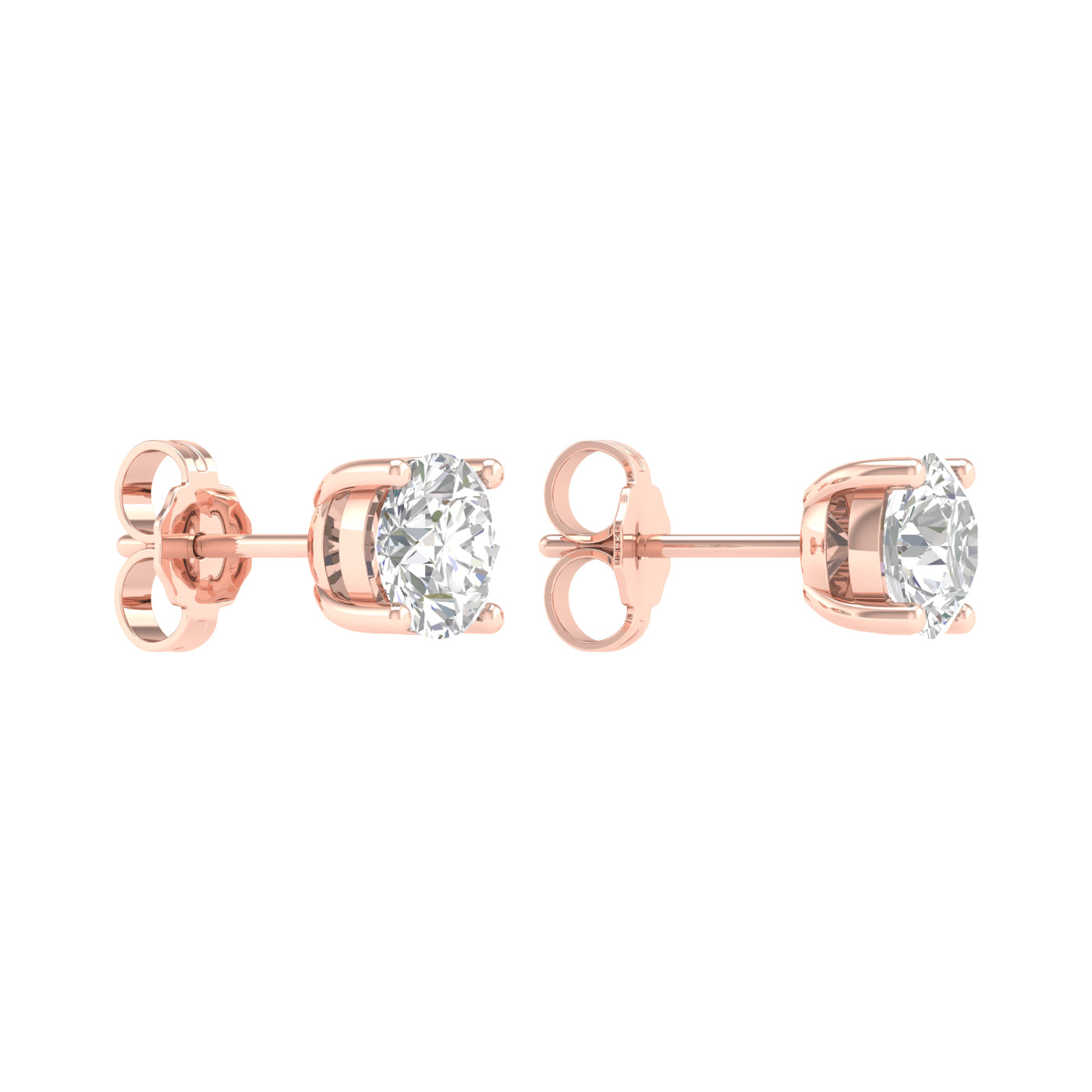 1 ¼ Carat Round Lab Grown Diamond 14K Gold Solitaire Stud Earrings