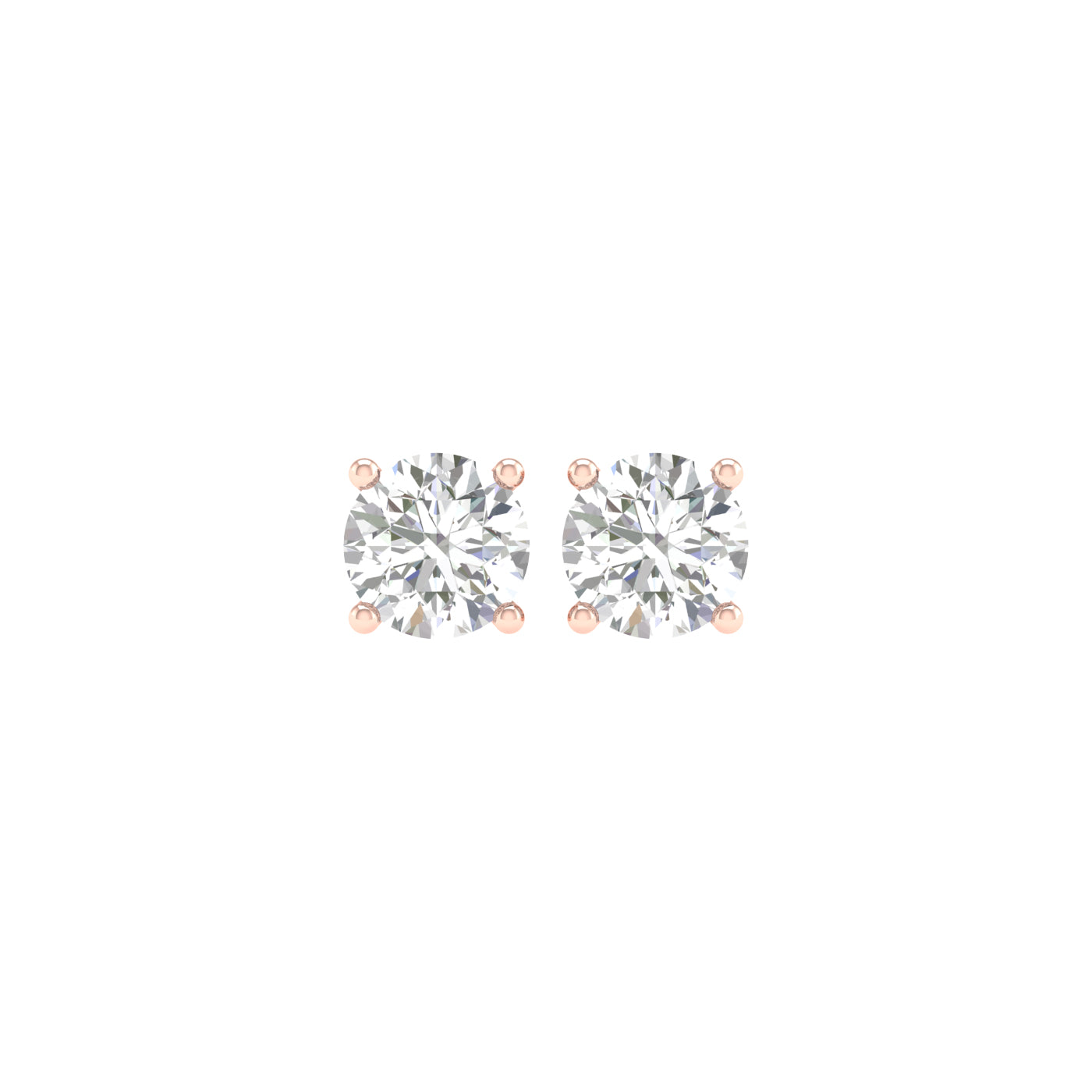 1 ¼ Carat Round Lab Grown Diamond 14K Gold Solitaire Stud Earrings