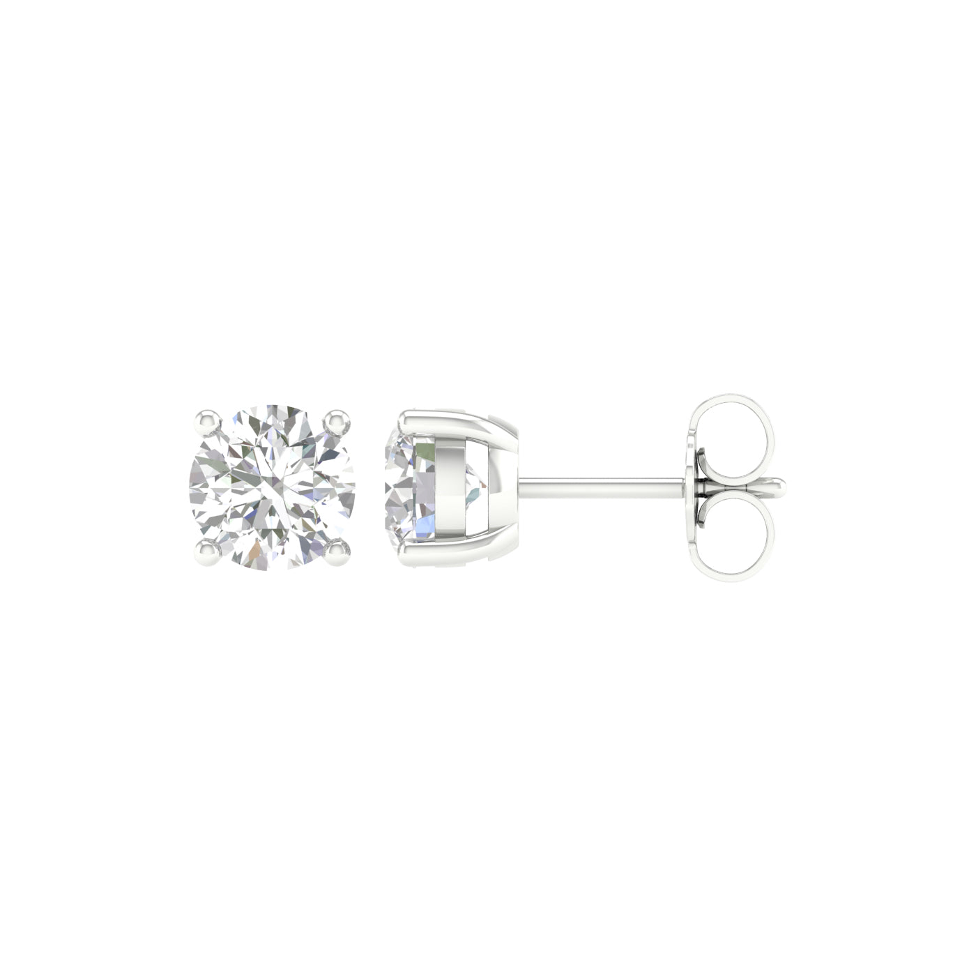 1 ¼ Carat Round Lab Grown Diamond 14K Gold Solitaire Stud Earrings