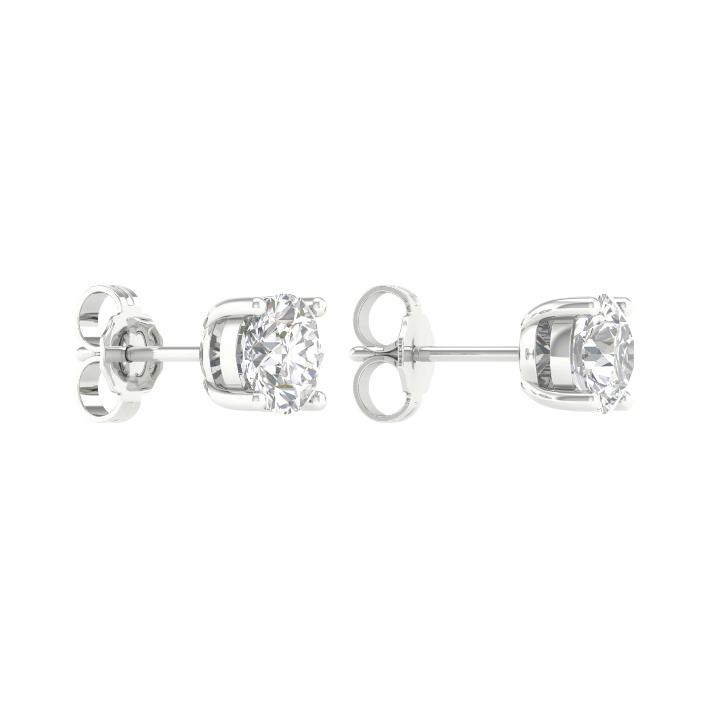 1 ¼ Carat Round Lab Grown Diamond 14K Gold Solitaire Stud Earrings