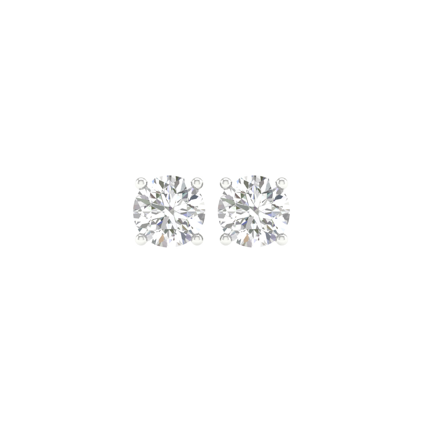 1 ¼ Carat Round Lab Grown Diamond 14K Gold Solitaire Stud Earrings
