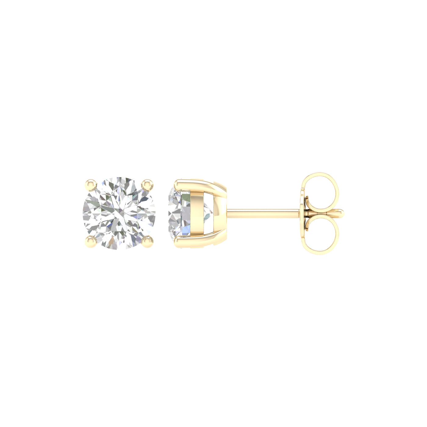 1 ¼ Carat Round Lab Grown Diamond 14K Gold Solitaire Stud Earrings