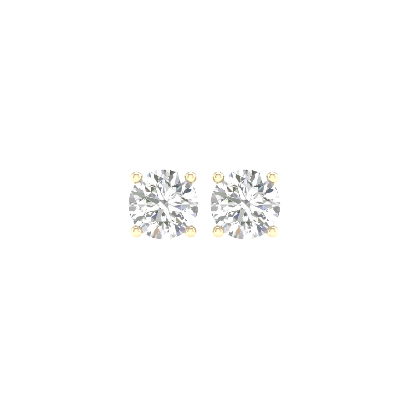 1 ¼ Carat Round Lab Grown Diamond 14K Gold Solitaire Stud Earrings