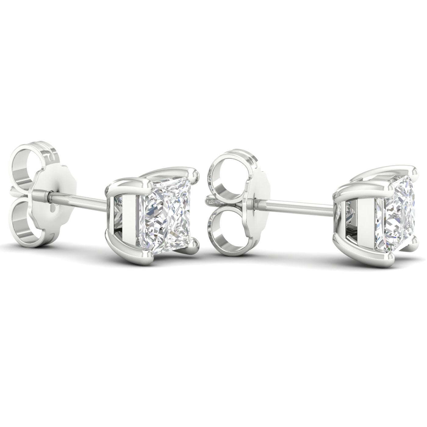 1 ¼ Carat Princess Lab Grown Diamond 14K Gold Solitaire Stud Earrings