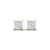 1 Carat Princess Lab Grown Diamond 14K Gold Solitaire Stud Earrings
