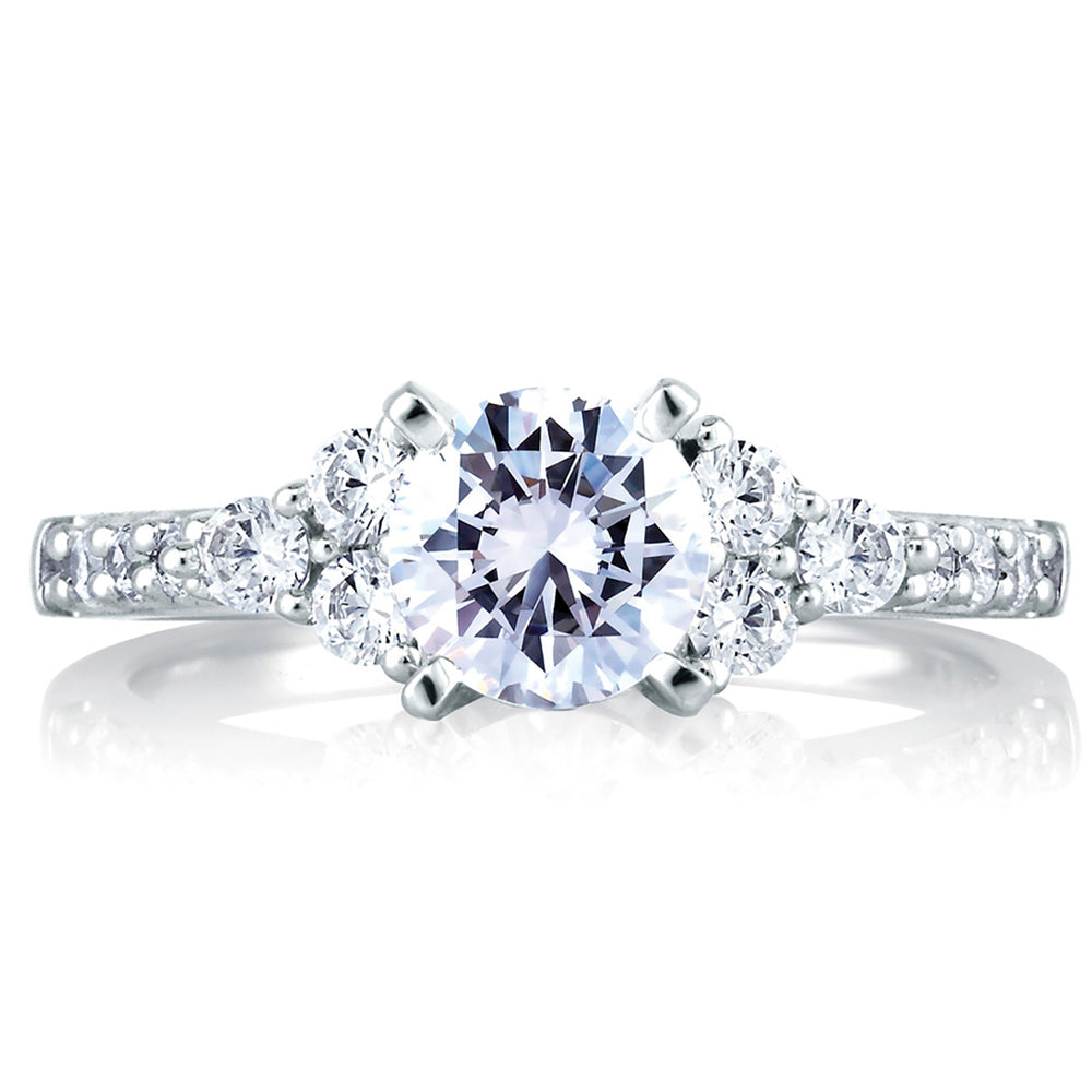 Three Stone Round Center Diamond Engagment Ring with Round D | Castle  Couture Fine Jewelry | Manalapan, NJ