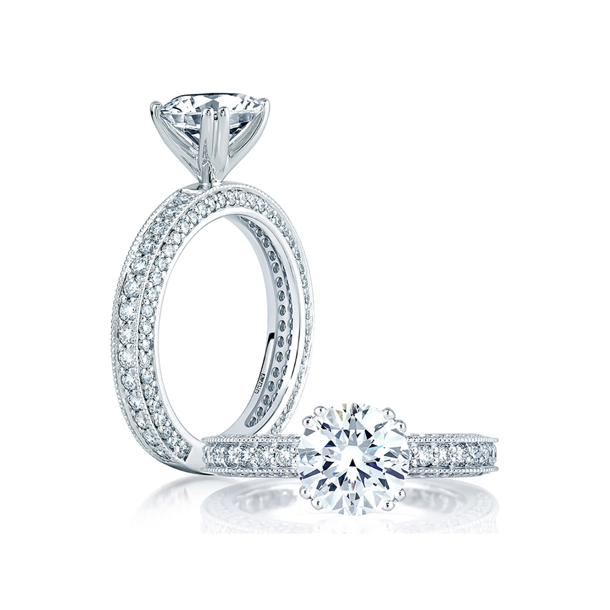 A.Jaffe Highly Intricate Art Deco Diamond Engagement Ring ME1465/84