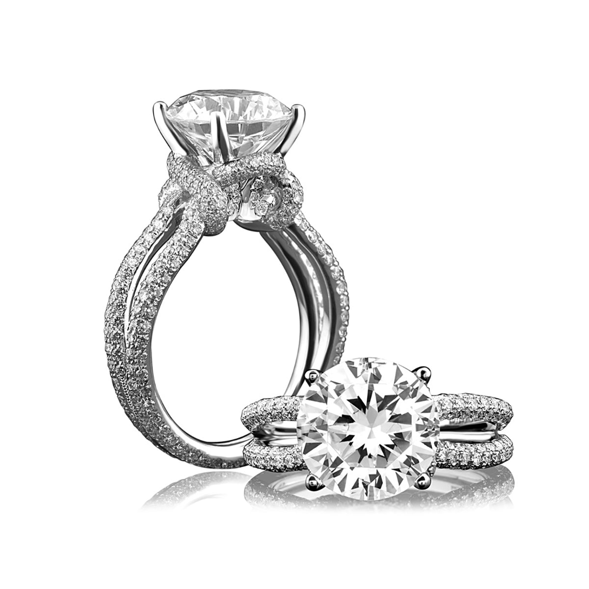 A.Jaffe Designer Knot Motif Diamond Encrusted Engagement Ring ME1631/213