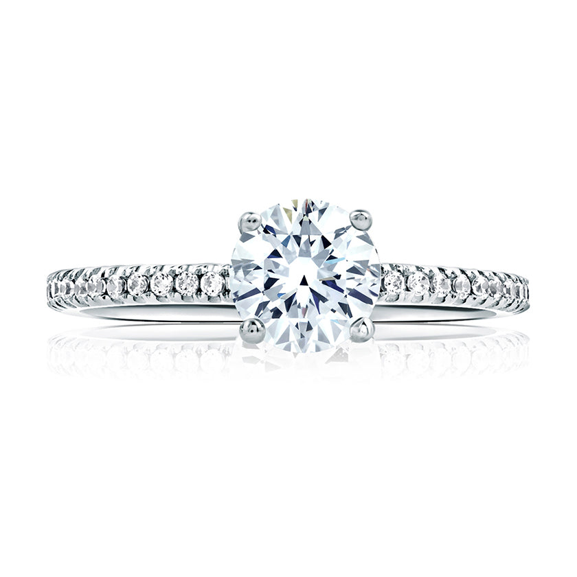 A.Jaffe Classic Round Center Micro Pave Eternity Diamond Engagement Ring ME1750/100