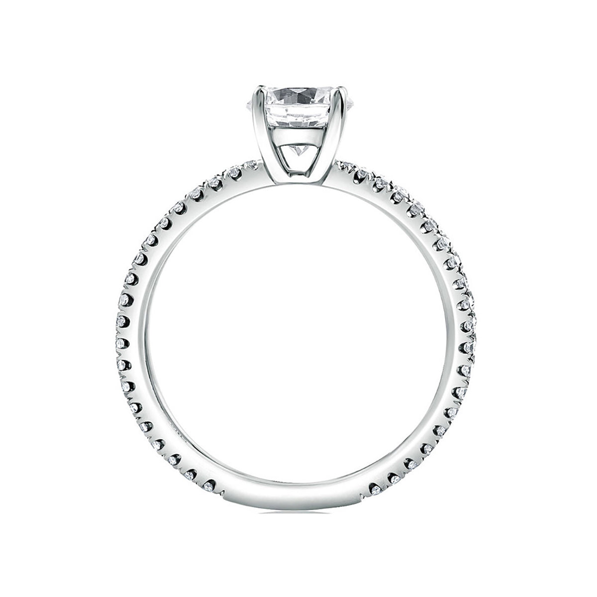 A.Jaffe Delicate Split Shank with Round Center Diamond Engagement Ring ME1751/117