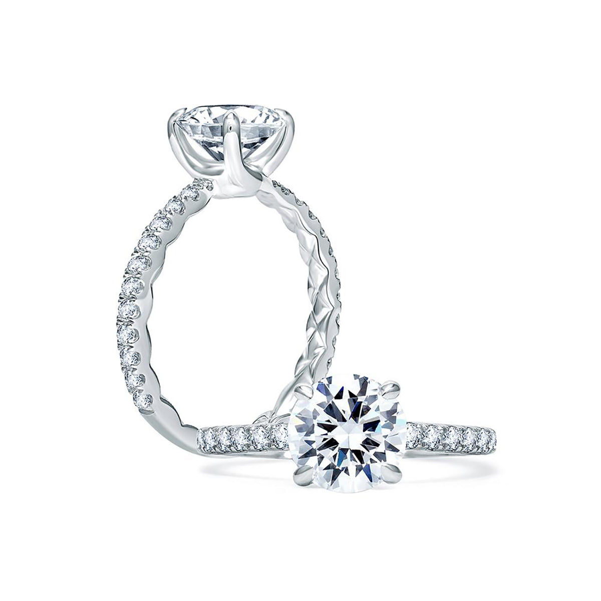 A.Jaffe Classic Round Diamond Center Quilted Engagement Ring ME1850Q/183