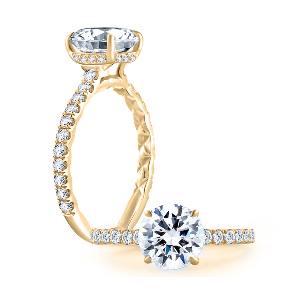 A.Jaffe Hidden Halo Round Diamond Quilted Engagement Ring ME1865Q/143