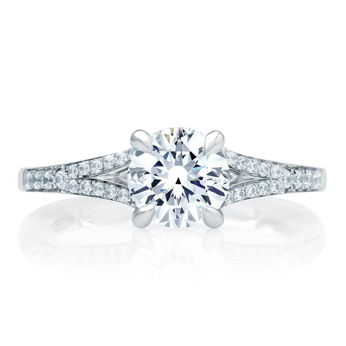 A.Jaffe Split Shank Micro Pavé Diamond Quilted Engagement Ring ME2025Q/93