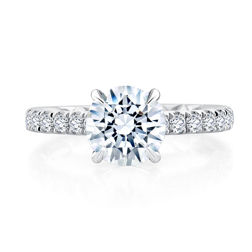 A.Jaffe Classic Diamond with Peek-A-Boo Diamond Halo Quilted Engagement Ring ME2029AQ/197