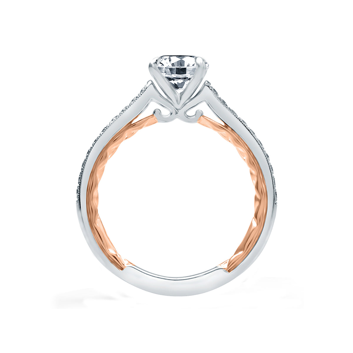 A.Jaffe Two Tone Modern Classic Diamond Quilted Engagement Ring ME2032Q/115