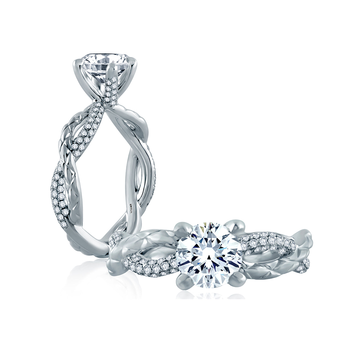 A.Jaffe Twist Vine Diamond Quilted Engagement Ring ME2138Q/146