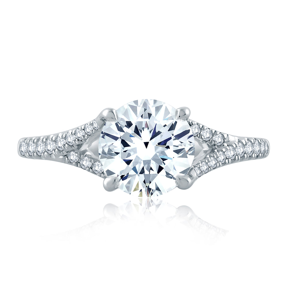 A.Jaffe Split Shank Flowing Pavé Diamond Quilted Engagement Ring ME2158Q/169