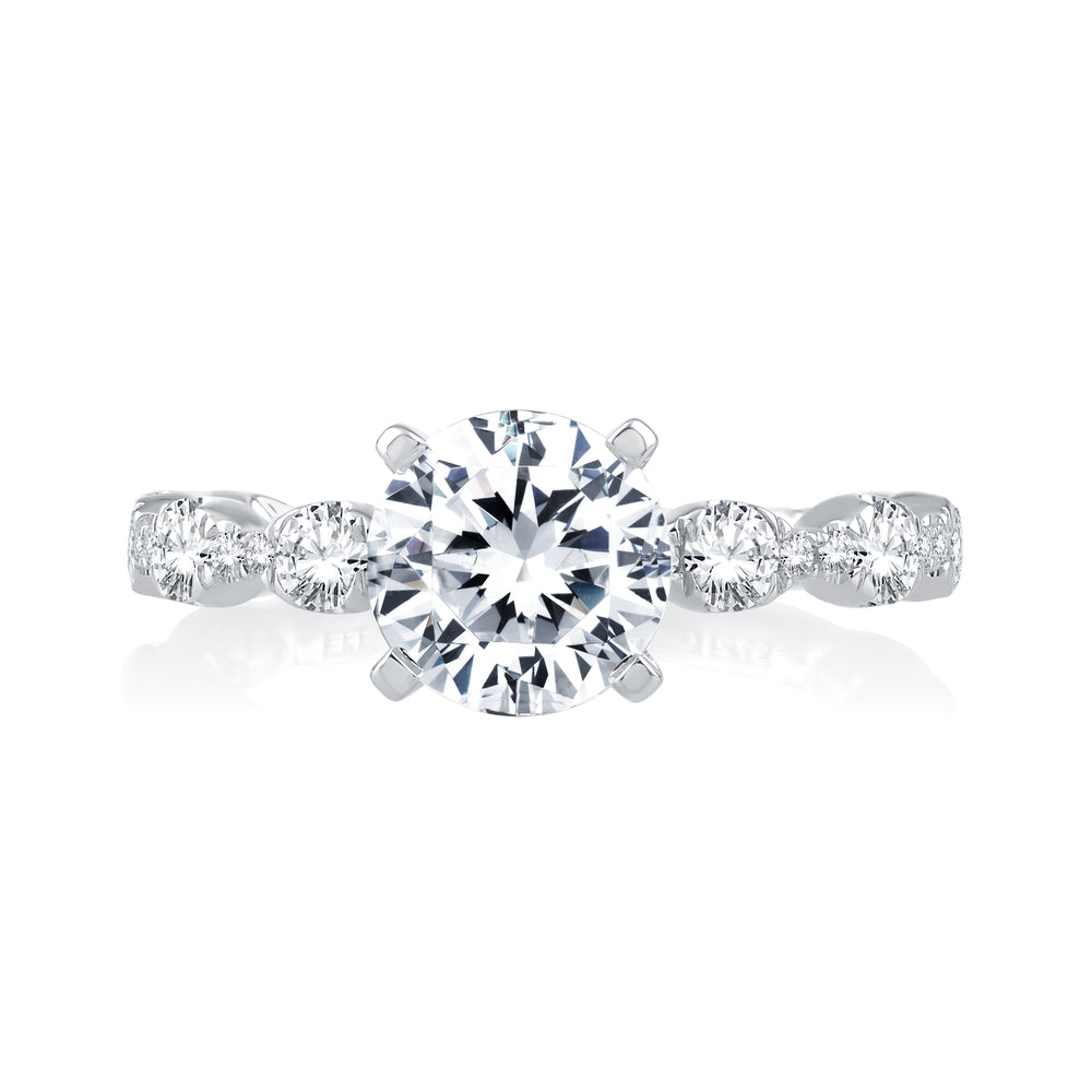 A.Jaffe Scalloped Alternating Diamond Quilted Engagement Ring ME2303Q 220