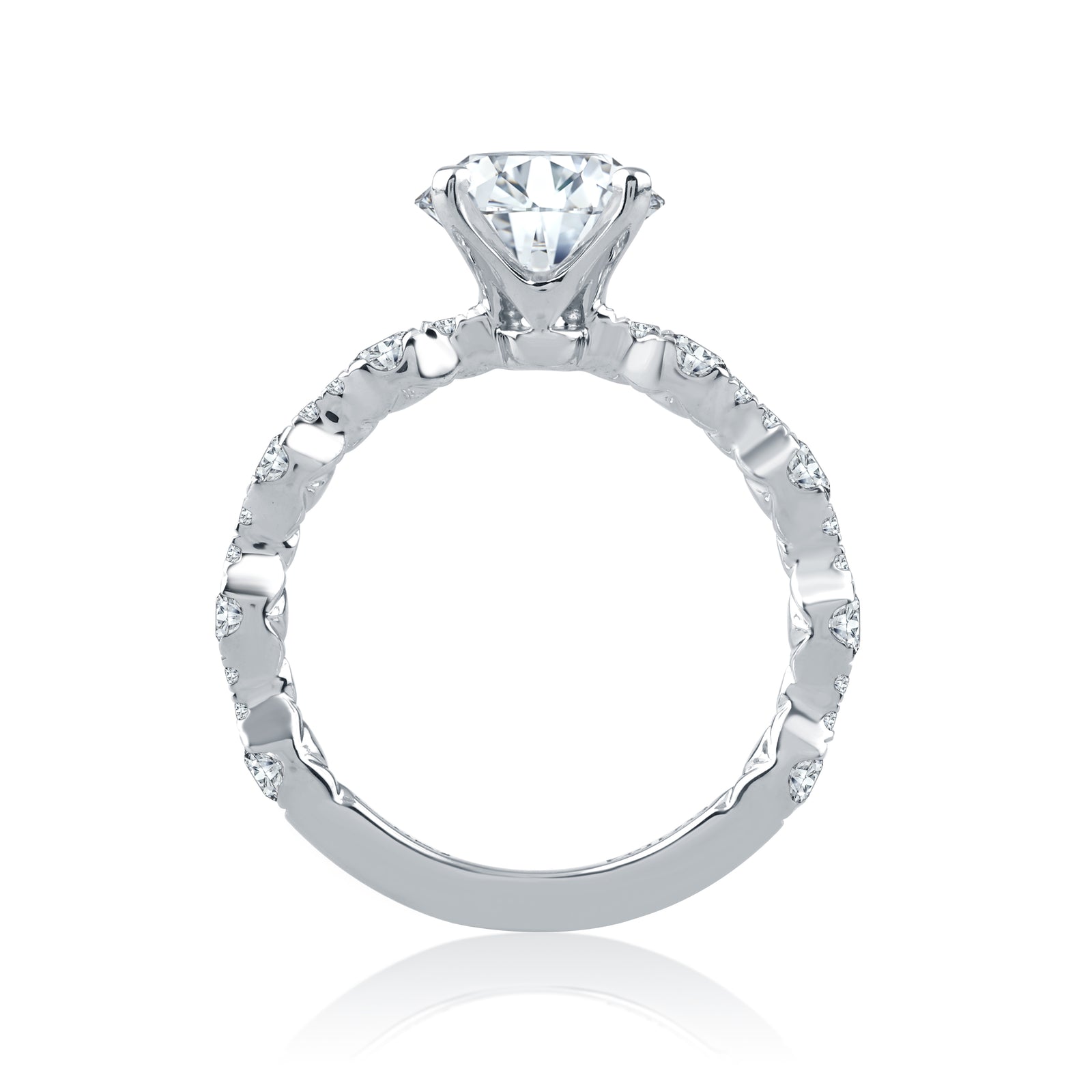 A.Jaffe Scalloped Alternating Diamond Quilted Engagement
