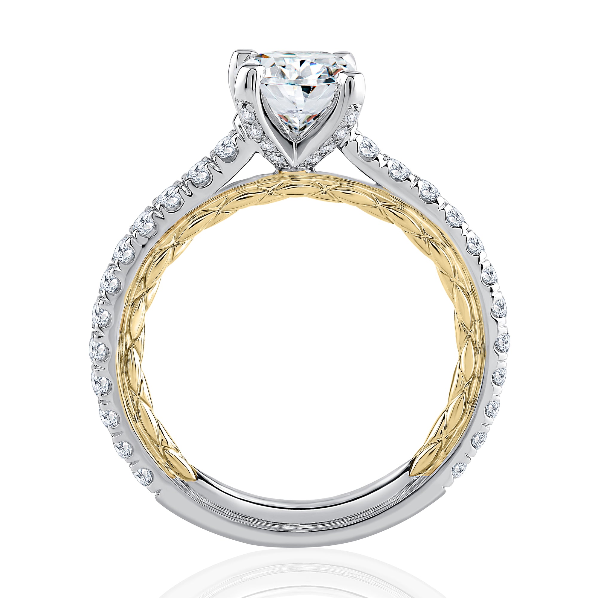 A.Jaffe Timeless Diamond with Accented Prong Quilted Engagement Ring MECRD2345Q/159