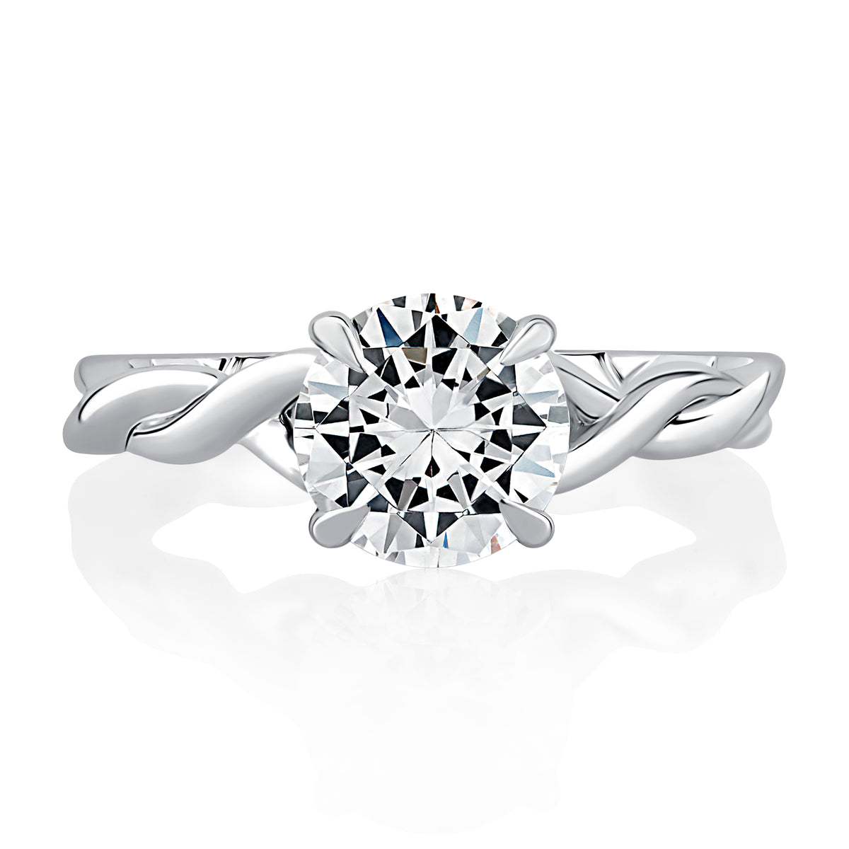 A.Jaffe Twisted Vine with Diamond Gallery Detail Solitaire Engagement Ring MECRD2398Q/160
