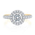 A.Jaffe Modern Royals Noble Round Halo Diamond Quilted Engagement Ring MECRD2500Q/164