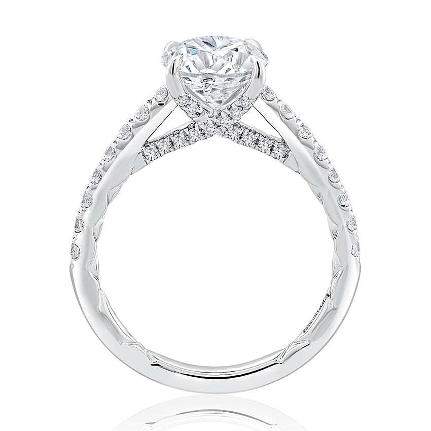 A.Jaffe Classic Diamond with Crossover Gallery Quilted Engagement Ring MECRD2772Q/199