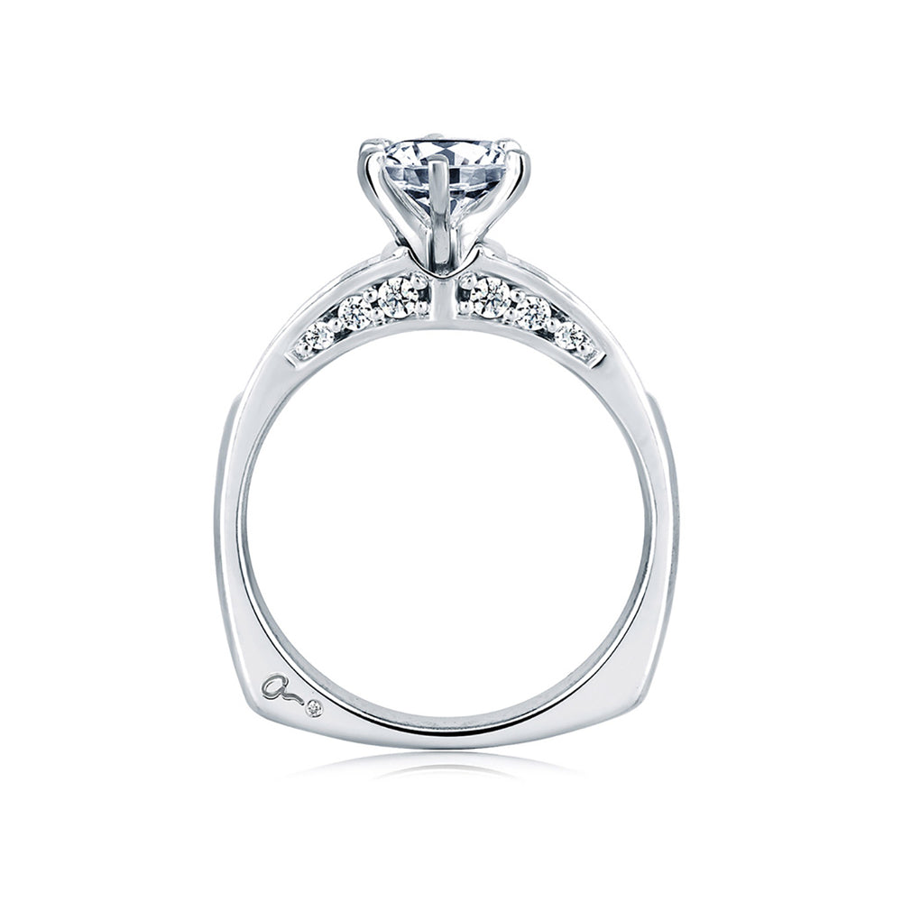 A.Jaffe Classic Side Channel Set Diamond Engagement Ring MES025/46