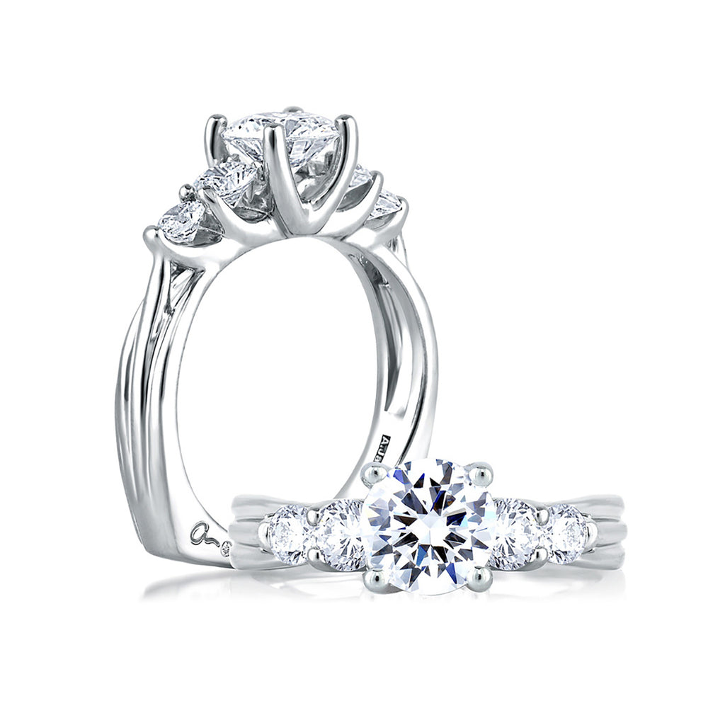 A.Jaffe Five Stone Trellis Set Diamond Engagement Ring MES030/160