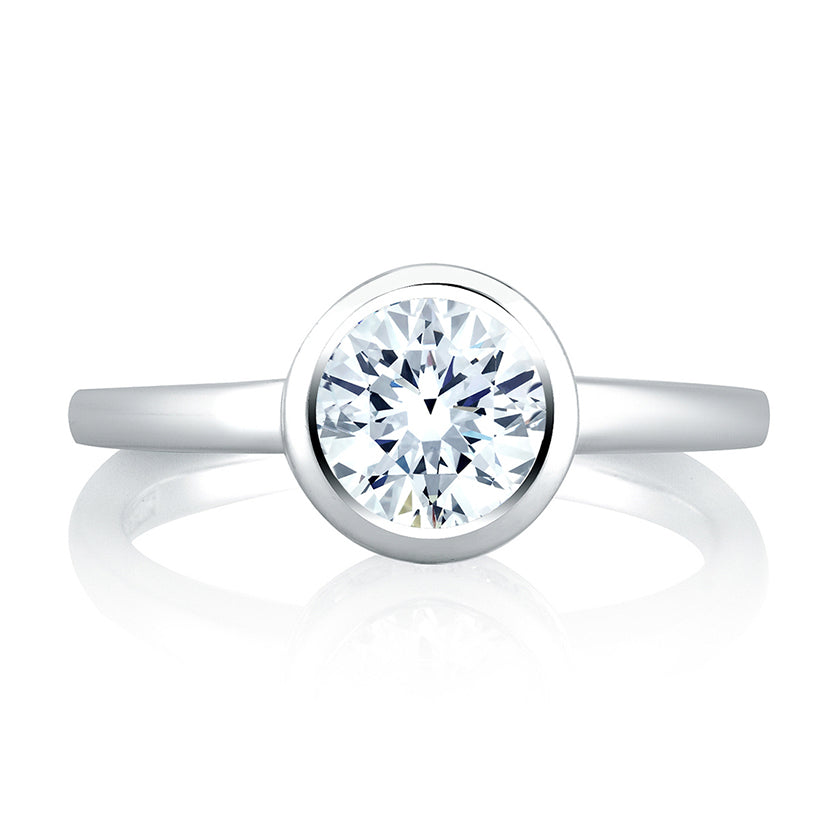 A. JAFFE 14k Three Stone Trellis Diamond Engagement Ring with Pave Dia –  Smyth Jewelers