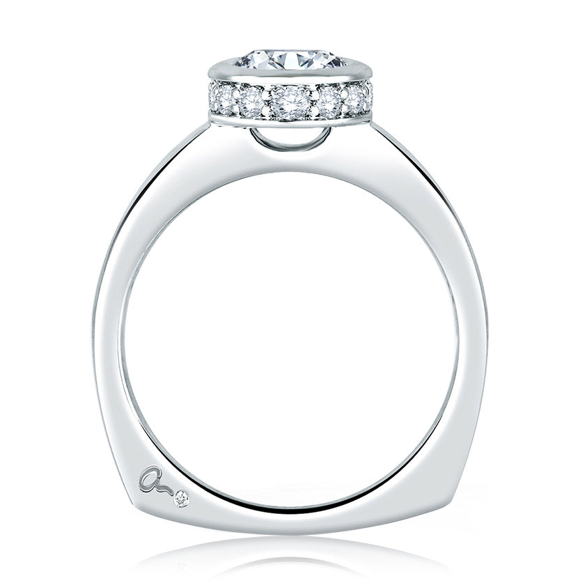 A.Jaffe Signature Peek-A-Boo Diamond Bezel Solitaire Engagement Ring MES057/121