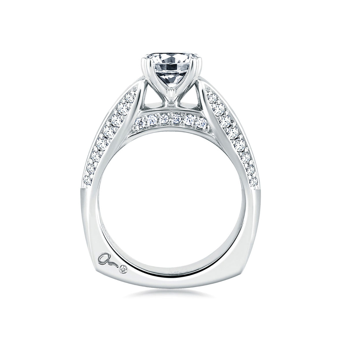 A.Jaffe Classic Wrapped Diamond Three Row Cathedral Engagement Ring MES235/74