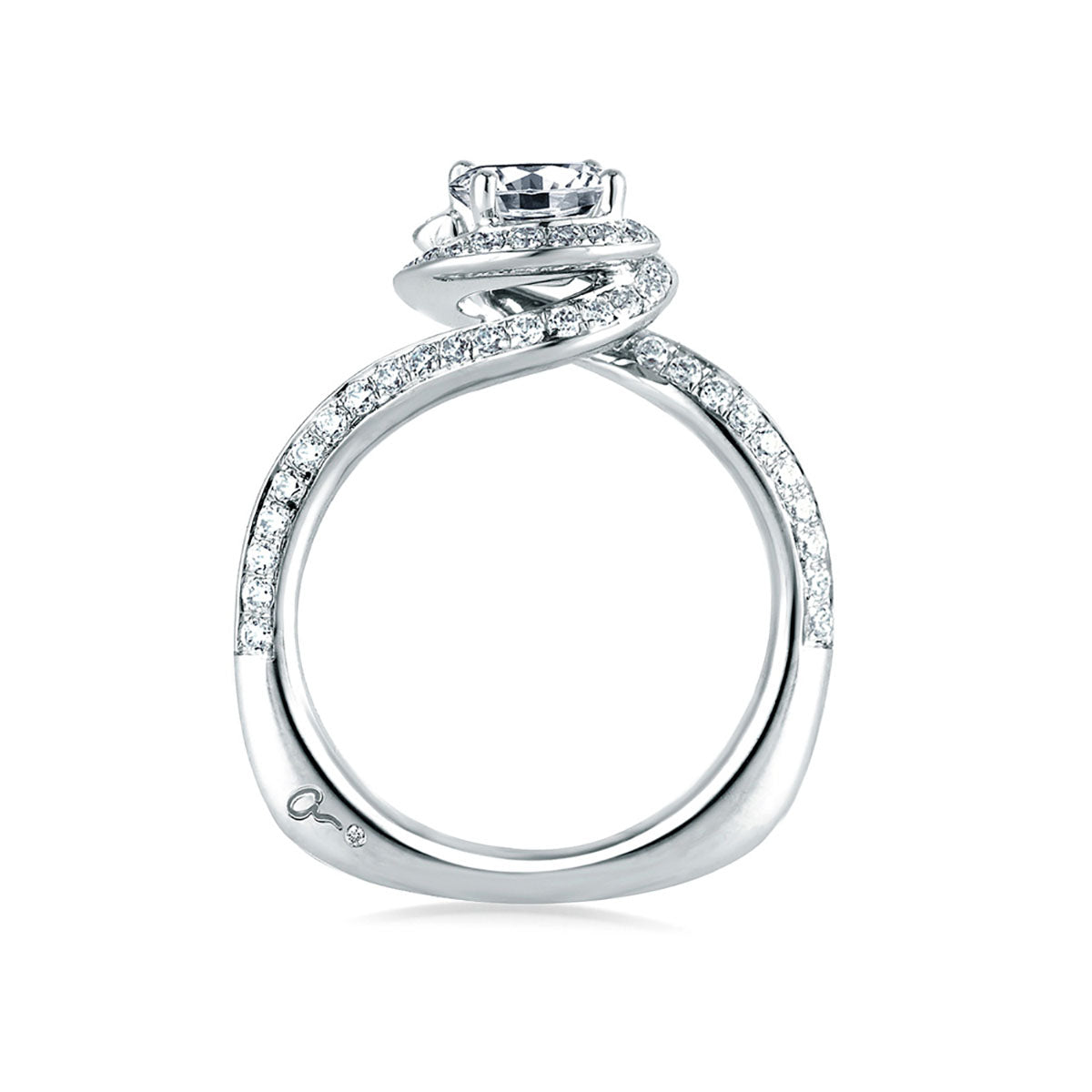 A.Jaffe Signature Spiral Halo Diamond Engagement Ring MES322/125