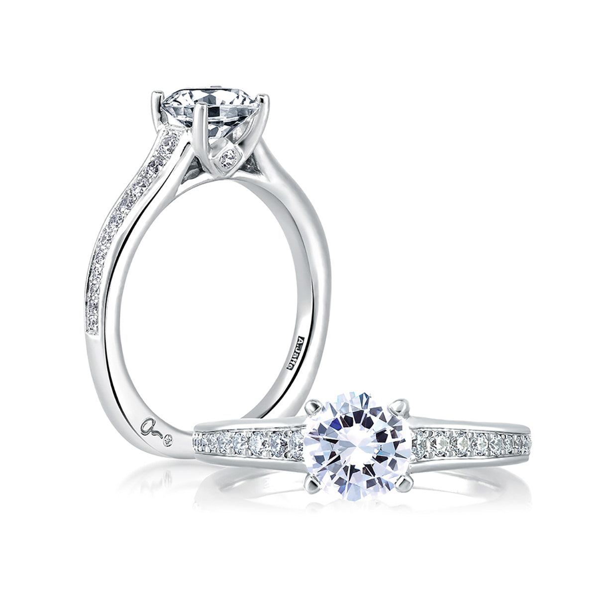A.Jaffe Pave Bezel Set Diamond Engagement Ring MES336/123