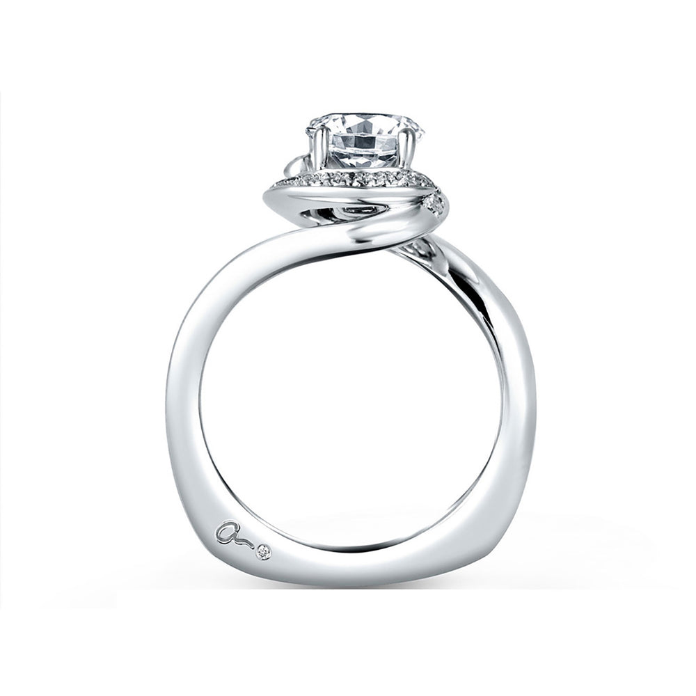 A.Jaffe Diamond Swirl Halo Solitaire Engagement Ring MES374/63