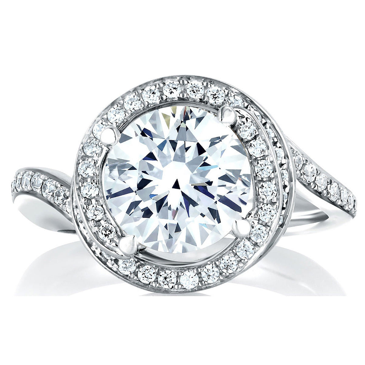A.Jaffe Diamond Spiral Halo Swirl Engagement Ring MES433/92
