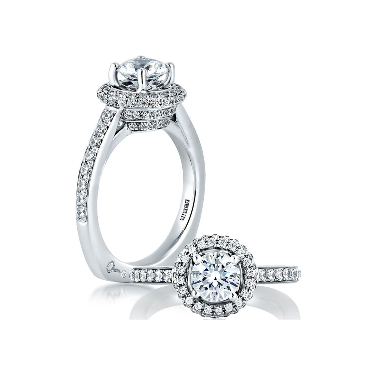 A.Jaffe Wrapped Rollover Halo Diamond Engagement Ring MES437/140
