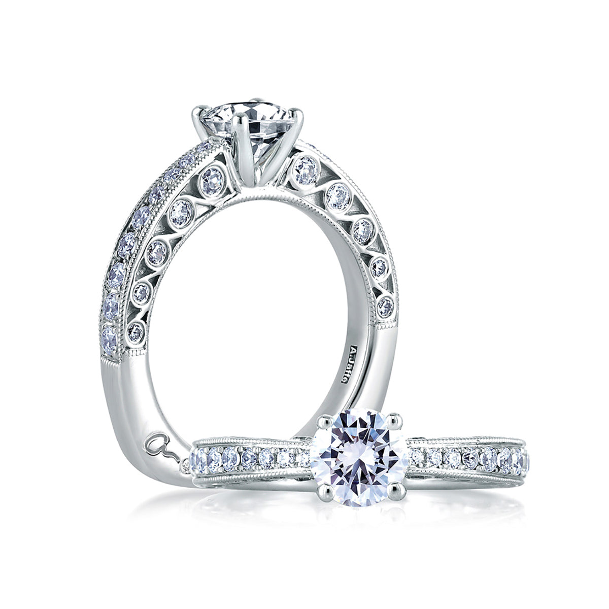 A.Jaffe Intricate Gallery Detail Diamond Engagement Ring MES453/138