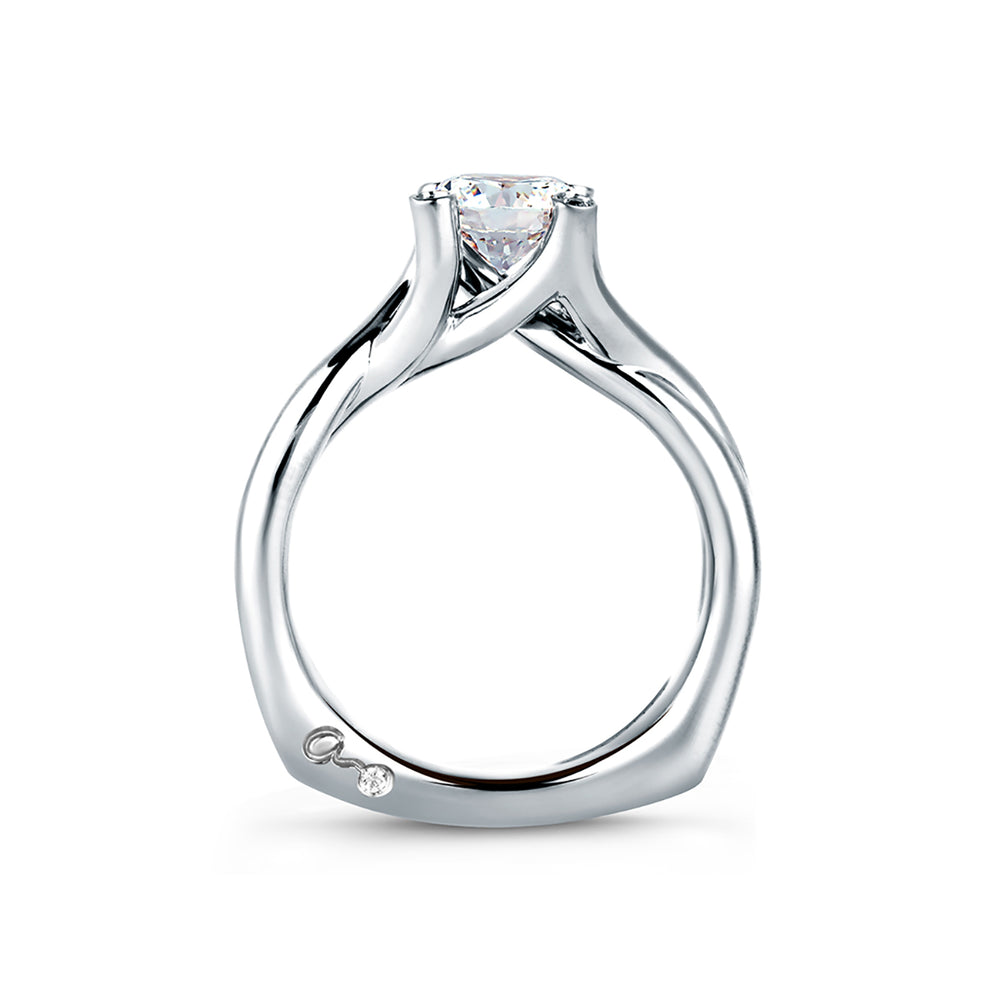 A.Jaffe Twisted Vine Bubble Prong Solitaire Diamond Engagement Ring MES463/128