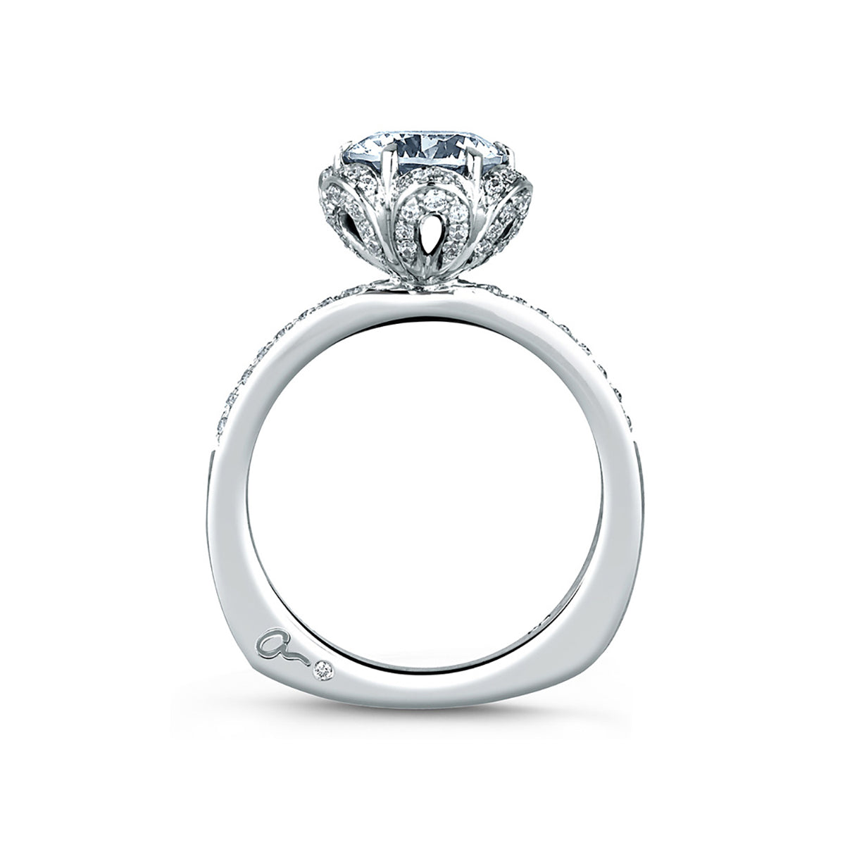 A.Jaffe Nature Inspired Tulip Halo Diamond Engagement Ring MES560/155