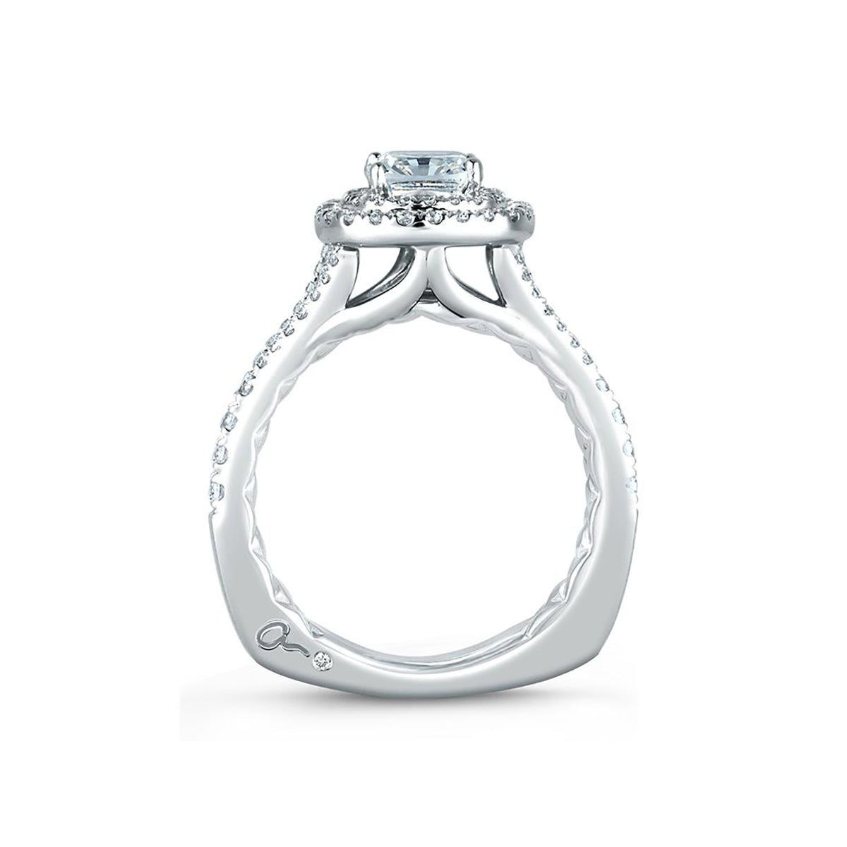 A.Jaffe Signature Round Halo Diamond Engagement Ring MES569/110