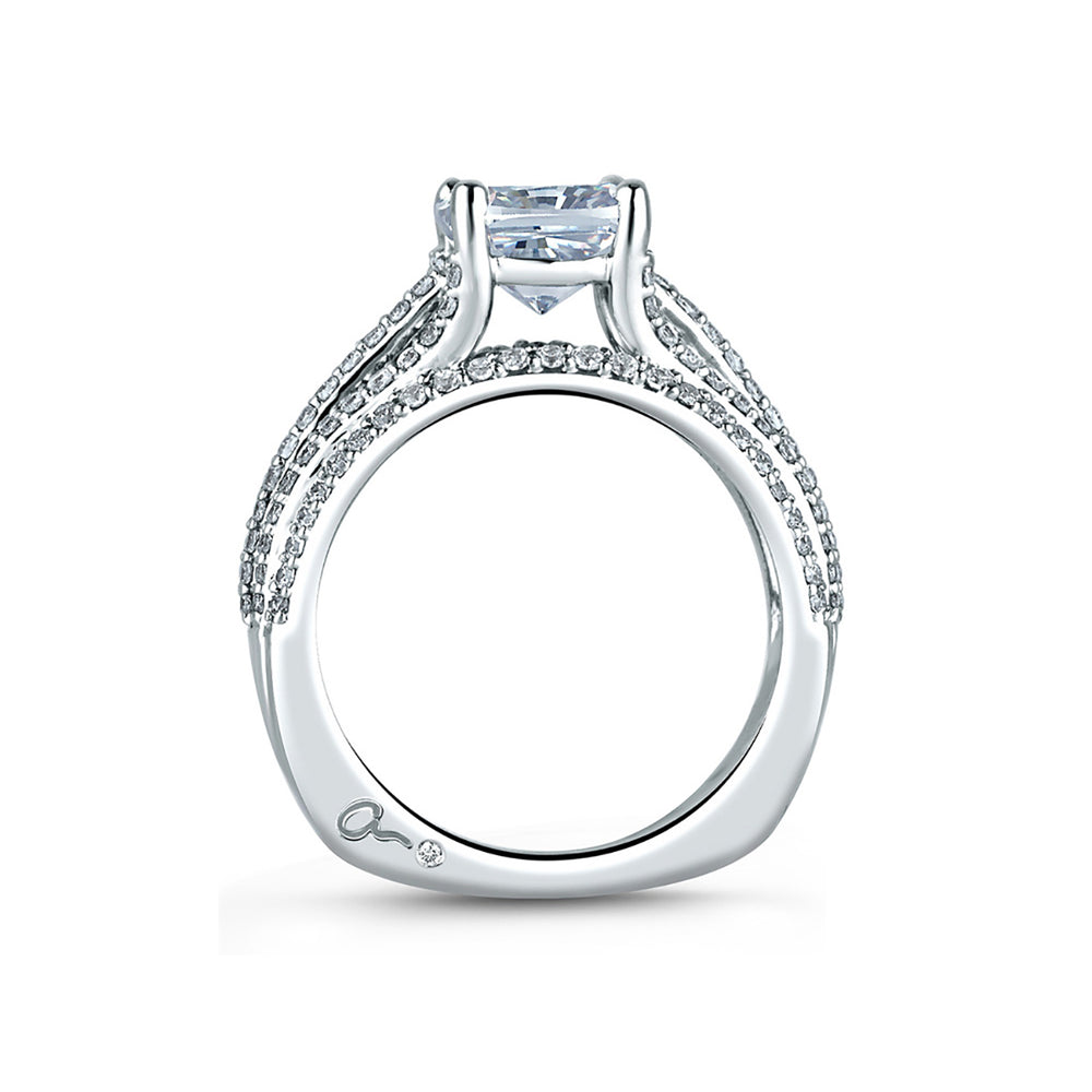 A.Jaffe Five Row Dazzling Cushion Cut Diamond Engagement Ring MES571/154