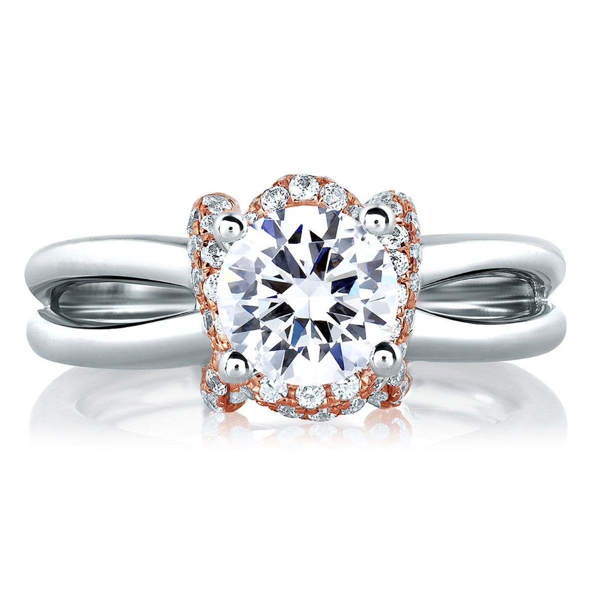 A.Jaffe Designer Pink Diamond Knot Flowing Shank Engagement Ring MES583/128